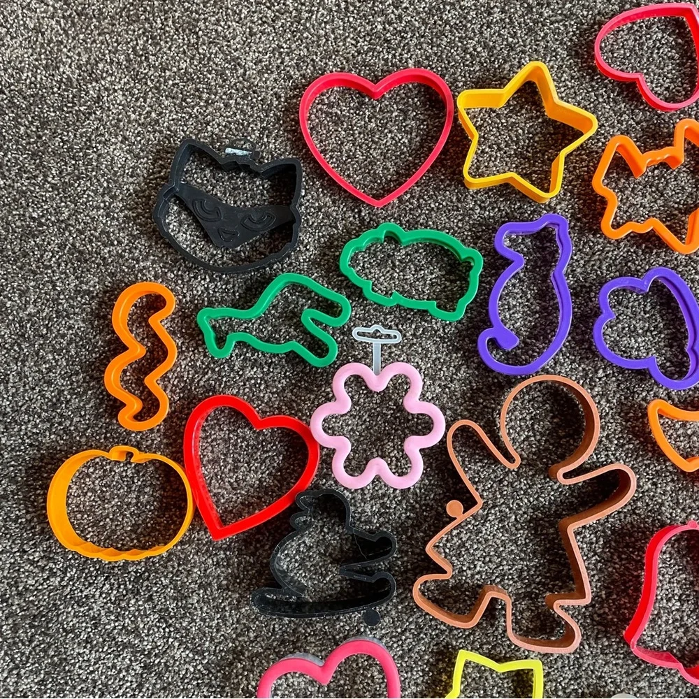 Large Lot of 60 Plastic Cookie Cutters Variety Christmas Animal & Various Shapes